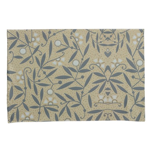 Ornate floral pattern with dark blue vines  kussensloop (Voorkant-Rechts)