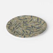 Ornate floral pattern with dark blue vines  papieren bordje (Gekanteld)