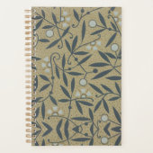 Ornate floral pattern with dark blue vines  planner (Voorkant)