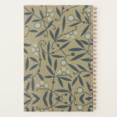 Ornate floral pattern with dark blue vines  planner (Achterkant)