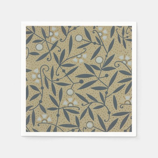 Ornate floral pattern with dark blue vines  servet (Voorkant)