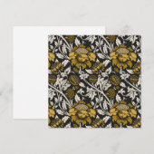 Ornate floral pattern with large gold flowers  bedankkaart (Voorkant / Achterkant)