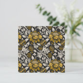 Ornate floral pattern with large gold flowers  bedankkaart (Staand voorkant)