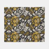 Ornate floral pattern with large gold flowers  fleece deken (Voorkant (Horizontaal))