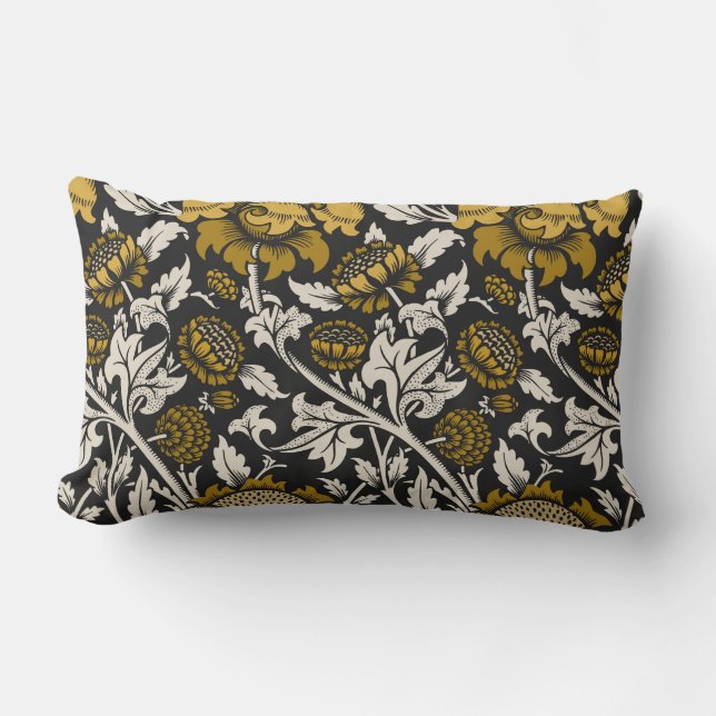 Ornate floral pattern with large gold flowers  kussen (Voorkant)