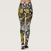 Ornate floral pattern with large gold flowers  leggings (Achterkant)