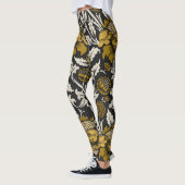 Ornate floral pattern with large gold flowers  leggings (Links)