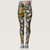 Ornate floral pattern with large gold flowers  leggings (Voorkant)