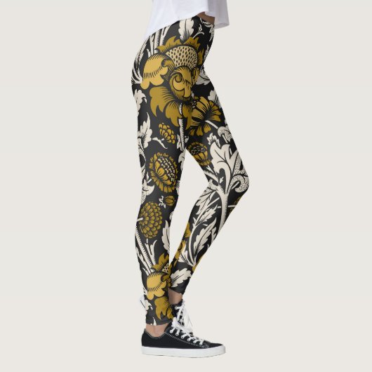 Ornate floral pattern with large gold flowers  leggings (Rechts)