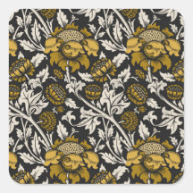 Ornate floral pattern with large gold flowers 