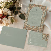 Ornate Floral Wedding Invitation RSVP Card