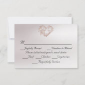Ornate Frame & Heart - Blue/Rose Gold RSVP Kaartje (Achterkant)