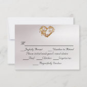 Ornate Frame & Heart - Red/Gold RSVP Kaartje (Achterkant)