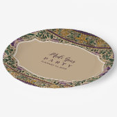 Ornate Framed Mardi Gras Masquerade Papieren Bordje (Gekanteld)