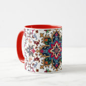 Ornate Geometric Floral Pattern Mok (Voorkant links)