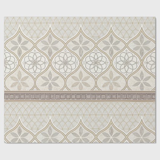 Ornate Geometric Floral Tile Pattern (2) Cadeaupapier (Vlak)