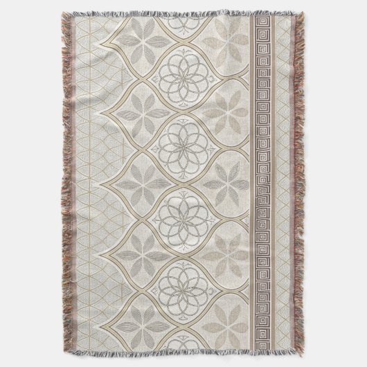 Ornate Geometric Floral Tile Pattern (2) Deken (Voorkant Verticaal)