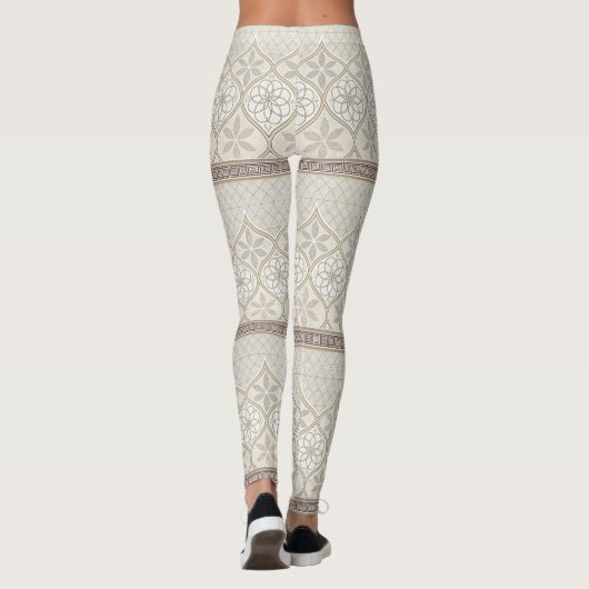 Ornate Geometric Floral Tile Pattern (2) Leggings (Achterkant)