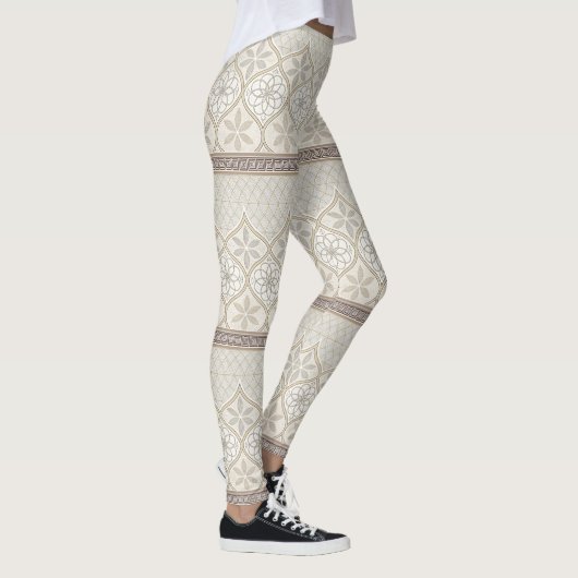 Ornate Geometric Floral Tile Pattern (2) Leggings (Rechts)