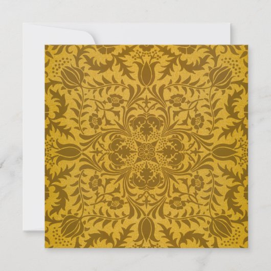 Ornate gold floral pattern with symmetrical bedankkaart (Voorkant)