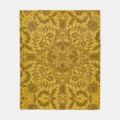 Ornate gold floral pattern with symmetrical fleece deken (Voorkant)