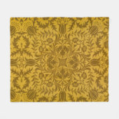 Ornate gold floral pattern with symmetrical fleece deken (Voorkant (Horizontaal))