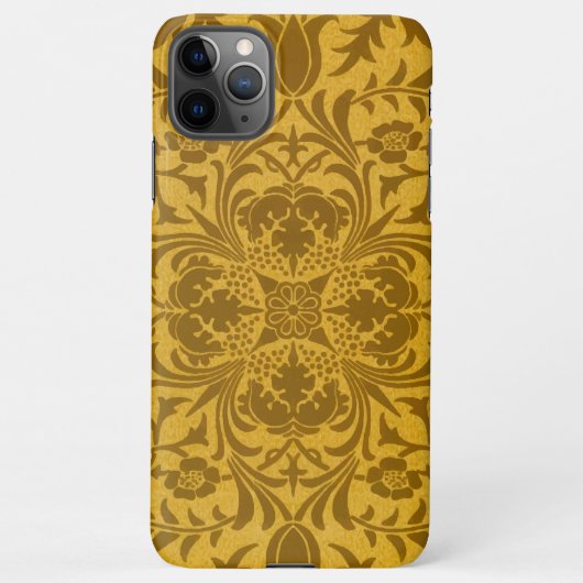 Ornate gold floral pattern with symmetrical iPhone hoesje (Achterkant)