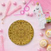 Ornate gold floral pattern with symmetrical papieren bordje (Feest)