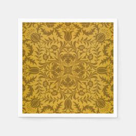 Ornate gold floral pattern with symmetrical servet