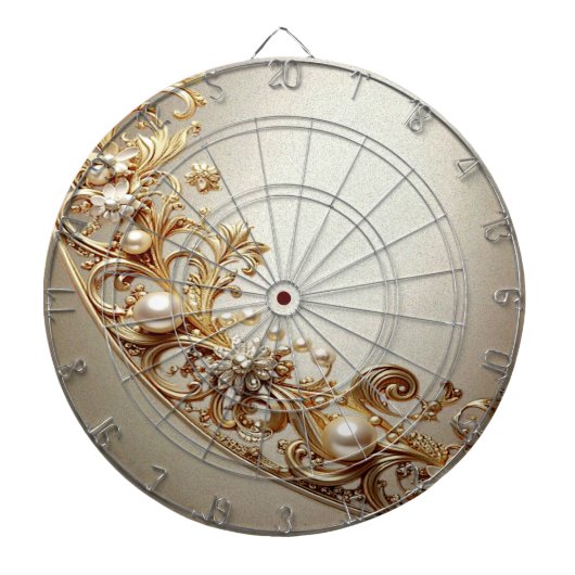 Ornate Gold Flourish Dartboard Dartbord (Voorkant)