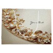 Ornate Gold Flourish Gift Bag Groot Cadeauzakje (Achterkant)