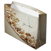 Ornate Gold Flourish Gift Bag Groot Cadeauzakje (Achterkant Gekanteld)