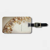 Ornate Gold Flourish Luggage Tag Bagagelabel (Voorkant horizontaal)