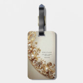 Ornate Gold Flourish Luggage Tag Bagagelabel (Achterkant verticaal)