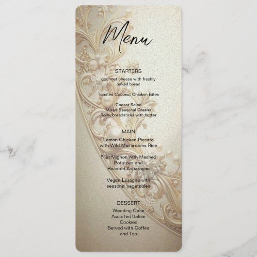 Ornate Gold Flourish Menu (Voorkant)