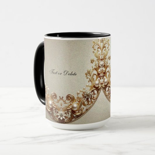 Ornate Gold Flourish Mug Mok (Voorkant links)