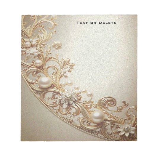 Ornate Gold Flourish Notepad Notitieblok (Voorkant)