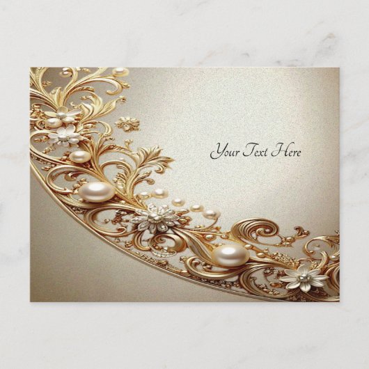 Ornate Gold Flourish Postcard Briefkaart (Voorkant)