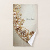 Ornate Gold Flourish Towel Set Bad Handdoek (Handdoek)