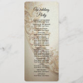 Ornate Gold Flourish Wedding Programmakaart (Achterkant)