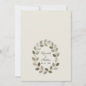 Ornate Gold Scrollwork Pink Botanical Wedding Kaart (Achterkant)