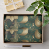 ORNATE GREEN & GOLD CHRISTMAS SWIRLS TISSUEPAPIER (Geschenk)