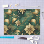 ORNATE GREEN & GOLD CHRISTMAS SWIRLS TISSUEPAPIER (Craft)