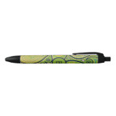 Ornate Green Paisley Pattern Monogram Zwarte Inkt Pen (Bovenkant)