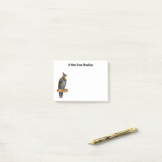 Ornate hawk eagle bird cartoon illustration post-it® notes (Op bureau)
