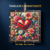 Ornate Heart Botanical Garden Vierkante Klok