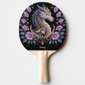 Ornate Lavender Dragon Personalized Tafeltennisbatje (Achterkant)