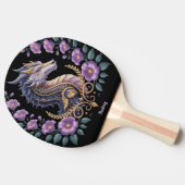 Ornate Lavender Dragon Personalized Tafeltennisbatje (Zijkant)