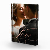 Ornate Liefde | Nep Rose Goud Calligrafie Fotoblokken (Rechts)