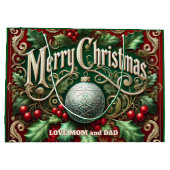 Ornate Merry Christmas Tree Groot Cadeauzakje (Achterkant)